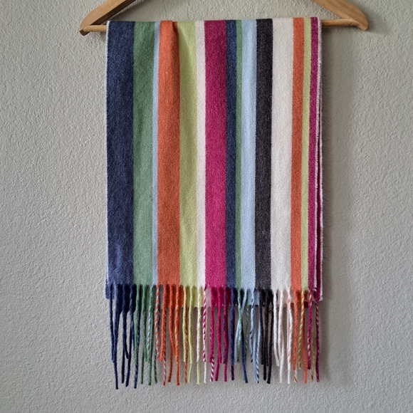 Coach Modern Retro 100% Cashmere Multicolor Stripes Winter Scarf - Picture 4 of 9